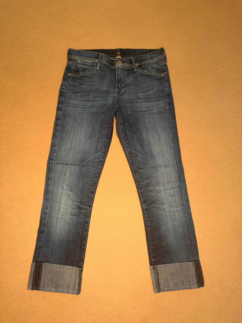 Citizens of Humanity Women's Dark Blue Cuffed Jeans Size 27 - Picture 2 of 11